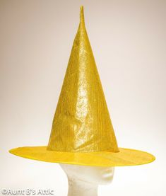 Fancy, gold lame' witch hat, for that formal Halloween party. 15" tall. with a 3 1/2" wired brim. One size fits most. Hat Side Profile, Halloween Costume Hats, Beautiful Accessories, Gold Lame, Halloween 2023, Safe Cleaning Products, Side Profile, Costume Hats, Witch Hat