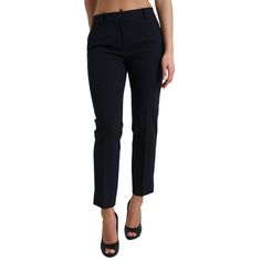 Indulge In The Luxurious Comfort And Exquisite Italian Craftsmanship With These Dolce & Gabbana Mid-Waist Tapered Pants. The Perfect Blend Of Modern Elegance And Functionality, These Pants Are A Statement Piece For Those Who Value Both Style And Quality. Designed To Flatter Your Frame While Providing Ease Of Movement, They’re Ideal For Both Professional And Sophisticated Casual Looks. Color: Blue Material: 53% Polyester, 43% Virgin Wool, 4% Elastane Country Of Origin: It Zipper Closure Logo Deta Dolce And Gabbana Jeans, Female Owned Business, Dolce And Gabbana Blue, Designer Outlet, Classic Pants, Pants Blue, Brand Store, Tapered Pants, Trendy Tshirts