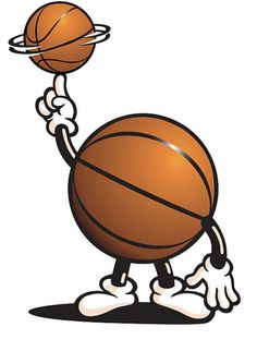 an image of a basketball character spinning the ball on his finger and holding it in one hand