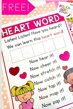 two valentine's day worksheets for kids to learn how to spell