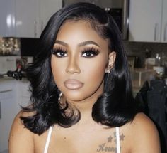 Bobs For Prom Black Women, Yung Miami Hairstyles, Formal Black Hairstyles, Shoulder Length Wig Black Women, Medium Length Hairstyles For Black Women, Prom Hairstyles Shoulder Length, Birthday Essentials, Yung Miami, Hairstyles Prom