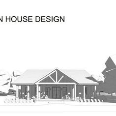 an architectural drawing of a house with the words urban house design written in black and white