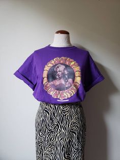 "90s Tammy Wynette tshirt. Purple  Label \"Fruit of the Loom Heavy Cotton\" 100% cotton Best fit: medium Approximate measurements (laid flat): Bust 38\" Waist 38\" Hips 38\" Sleeve length 8\" Length 27.5\"" Tammy Wynette, 90s Country, Purple Label, Embroidered Skirt, Country Western, Graphic Tees Women, The Loom, Fruit Of The Loom, Womens Clothing Tops