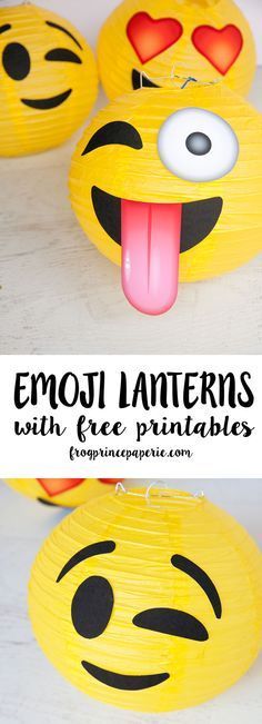 some paper lanterns with faces on them and the words emo lanterns with free printables