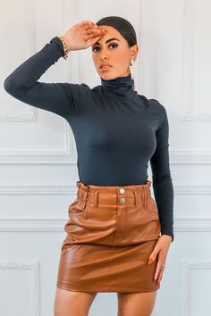 Simple yet a classic turtleneck top that gives you a polish look Fitted Soft Perfect for layering Fits true to size Model is wearing a size small Layering Fits, Classic Turtleneck, Layered Fits, Knitted Swimsuit, Midi Denim, Fitted Turtleneck, Navy Midi Dress, Turtleneck Top, Royal Blue Color