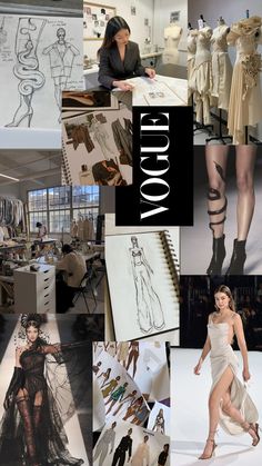 a collage of fashion images including dresses and shoes