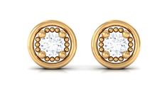 Product Details These earrings feature a pair of round-cut real diamonds surrounded by a gold beaded circle and secured with screw-back closures. The round-cut diamonds are of high quality, reflecting light beautifully and providing a brilliant sparkle. The gold beaded circle setting adds a touch of elegance and sophistication to the earrings, while the screw-back closure ensures that they stay securely in place. These earrings are a timeless and classic choice for anyone looking for a pair of s Beaded Circle, Reflecting Light, Earrings Making, Solitaire Studs, Signature Jewelry, Diamond Stud Earrings, Diamond Gold, Timeless Jewelry, Conflict Free Diamonds