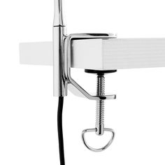 a shower faucet with a hose attached to it's head and arm