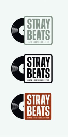 the logo for stray beats is shown in three different colors