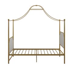 Little Seeds Monarch Hill Clementine Canopy Bed - Gold - Twin Twin Canopy Bed Frame, Canopy Bed Twin, Metal Canopy Bed Frame, Bed Twin Size, Twin Canopy Bed, Modern Victorian Style, Metal Canopy Bed, Royal Bedroom, Nursery Canopy