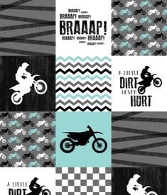 a poster with different types of motorbikes on it's sides and the words braaap