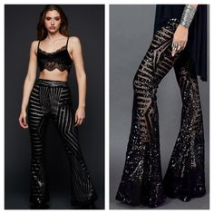 Reposhing This Item I Purchased From @Leneestyle. Loved It, But Ready To Rotate For Something New. Questions? Leave A Comment Below! Sequin Flare Pants, Pants Color, Black Sequins, Flare Pants, Something New, Boot Cut, Pant Jumpsuit, Sequin, Pants For Women