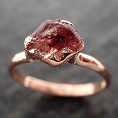 gemstone 18k Gold Engagement Ring, Vibrational Medicine, 14k Gold Wedding Ring, White Sapphire Engagement Ring, Rough Diamond Ring, Red Stone Ring, Raw Gemstone Ring, Gold Sapphire Ring, Cognac Diamonds