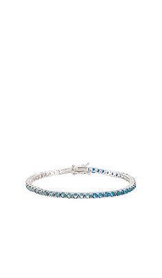 THE M JEWELERS NY THE M JEWELERS NY THE BLUE GRADIENT TENNIS BRACELET IN BLUE.. #themjewelersny Silver Plated Bracelet, Blue Gradient, Tennis Bracelet, Accessories Bracelets, Blue And Silver, Luxury Branding