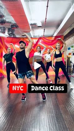 a group of young people dancing in a dance class with the caption nyc dance class