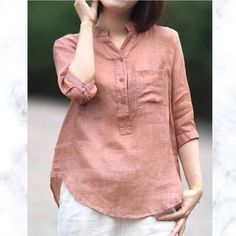 Pant Top, Cotton Tops Designs, Linen Top Women, Linen Shirts Women, Kurti Neck, Linen Shirts, Half Sleeve Shirts, Streetwear Summer, Jeans Tops