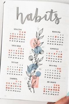 May Bullet Journal Habit Tracker, Habits Journal Ideas, Dot Journal Habit Tracker, Habit Trackers Ideas, Lettering Journal Ideas, Bullet Journal Monthly Tracker Ideas, Habit Journal Ideas, Journaling Inspo Ideas, Boju Journal Ideas