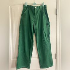 Will Try To Ship Between 1-3 Business Days! I May Be Out Of Town And Won’t Be Able To Do So, But I Will Communicate With You! Conditions: Like New/Clean Condition/No Holes/No Stains/No Pilling/No Fade Color: Green Size: 7 Smoke Free Home! Spring Green Cargo Work Pants, Green Work Pants With Pockets For Spring, Green High Rise Pants With Pockets, Green Straight Leg Work Pants With Side Pockets, Green Relaxed Fit Work Pants For Spring, Green Relaxed Fit Full Length Work Pants, Green Full-length Jeans For Workwear, Utility Green Straight Leg Work Pants, Green Relaxed Fit Work Pants With Pockets