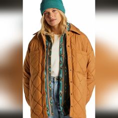 Great For Layering As This Piece Is Lightweight And Super Cozy. Also Comes In Black, See My Listings! Billabong Jacket, Quilted Shirt, Billabong Women, Jumpsuit Jacket, Womens Winter, Water Repellent Fabric, Winter Style, Casual Jacket, Billabong