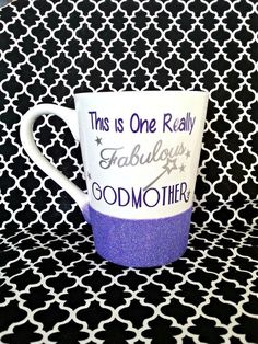 this is one really fabulous godmoter coffee mug on a black and white background