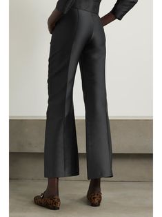 DESTREE Yoshitomo pleated faille wide-leg pants | NET-A-PORTER Wide Legs, Net A Porter, Women Collection, Leg Pants, Black Pants, Wide Leg Pants, Contemporary Art, Porter, Top Brands