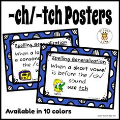 two posters with the words ch / tech posters