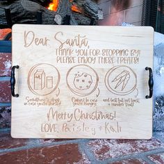 a wooden sign that says dear santa, thank you for stopping by please enjoy there pretty christmas