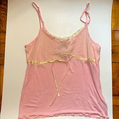 Nwt Tommy Hilfiger Pink Sleepwear Top Size: Xl Good Condition Never Worn Tags Attached Stretch Pink Tops For Sleepover, Feminine Camisole Top For Pajama Party, Pink Stretch Camisole For Loungewear, Pink Camisole For Loungewear, Pink Camisole Sleepwear For Loungewear, Pink Cami Sleepwear With Built-in Bra, Pink Lace Trim Camisole For Pajama Party, Pink Cami Sleepwear For Loungewear, Pink Stretch Camisole Sleepwear