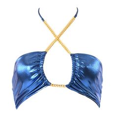 Feel empowered to take on the world in the Maria Top. Elegant lines combined with a touch of sass make this it perfect bikini top for any occasion. Cut from gorgeous Italian eco lycra, it features a bandeaux shaped front, cut out areas to flatter your figure, gold chain straps for extra class and a metal clasp at the back to secure it in place. Italian Eco Lycra 72% Microfibre 28% Elastane (LYCRA®) Bandeaux style Gold chain details Metallic Top Outfit, Monster High Fashion, Ny Outfits, Feel Empowered, Chain Top, Cute Bras, Fun Clothes, Party Inspo, Medieval Fashion