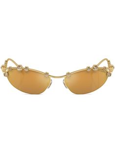 gold-tone metal polished finish Swarovski crystal embellishment tinted lenses cat-eye frame nose pads sculpted arms curved tips These glasses come with a protective case. Chloe 2024, Sculpted Arms, Demi Fine Jewelry, Fine Watches, Cat Eye Frames, Gold Sunglasses, Crystal Embellishment, Fine Earrings, Ballet Flat Shoes