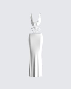 Get used to being a showstopper, babe 💫 Feel good in all your curves while being the center of attention in this white maxi dress with the perfect waist cutout design to keep  you snatched 💋 Dress Shrug, Handkerchief Skirt, Baby Ballerina, Cut Out Maxi Dress, Shrug For Dresses, Welcome To The Future, Orange Satin, White Maxi Dress, Cutout Design