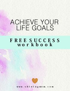 the book cover for achieving your life goals, with an image of a pink and blue background