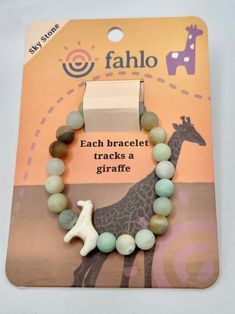 Fahlo - Giraffe - Sky Stone Fahlo Bracelet, Pokemon Jewelry, Save Wildlife, Mens Items, Harry Potter Aesthetic, Spirit Wear, Wildlife Conservation, Fall Gifts, Nonprofit Organization