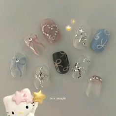 press on nails
cute nails
nail inspo 
kawaii nail
nail art
fairy nails
coquette nails
star girl nails
y2k nails Asian Nails