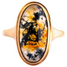 This wonderful moss agate stone has marbling of deep green and amber colour running through. Surrounding the stone there is a simple frame and simple setting. Ring Size: O or 7 1/4 Stone Dimensions: 18x9mm Weight: 4.3g Moss Agate Stone, Gray Rock, Simple Frame, Locket Ring, Moss Agate Ring, Cameo Ring, Gold Art Deco, Cabochon Ring, Color Run