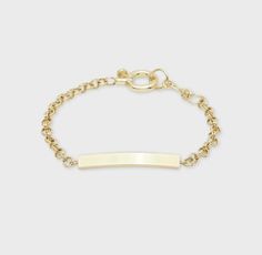 Lou Tag Bracelet (gold). Gold-tone Brass Bracelet With Solid Link Construction, Gold-tone Brass Bracelets With Solid Link, Gold Brass Bracelet With Adjustable Chain For Everyday, Classic Adjustable Gold Brass Bracelet, Everyday Gold Brass Bracelet With Adjustable Chain, Gold-tone Brass Link Bracelet, Adjustable Brass Chain Link Bracelet, Formal Yellow Gold Chain Bracelet With Extender, Modern Adjustable Brass Chain Bracelet