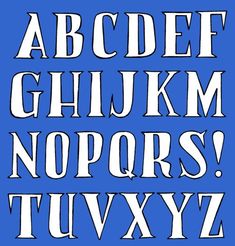 the upper and lower letters are in white on a blue background, with black lettering