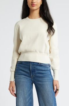 Open Edit Blousson Sweater | Nordstrom Versatile Sweater, Set Apart, Sweater Top, Top Brands, Hand Wash, Nordstrom, Long Sleeves, Womens Tops, Size Medium