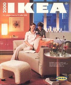 an advertisement for ikea featuring two women sitting on a couch in the living room