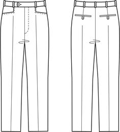 Mens Trousers Flat Sketch, Trouser Drawing, Trouser Flat Sketch, Pants Flat Drawing, Plat Drawing, Basic Block Pattern, Men Trousers Pattern, Mens Trouser, Trouser Pants Pattern