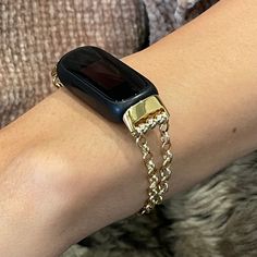 Luxury Fitbit Luxe Bracelet Jewelry Women 14K Gold Filled Chain Fitbit Luxe Band, Elegant High Quality Fitbit Luxe Strap Fitbit Luxe Armband Gold Jewelry Bracelet Band, Fitbit Luxe, Luxe Jewelry, Hypoallergenic Jewelry, Band Jewelry, Jewelry Studio, Jewelry Bracelet, Jewelry Women, Bracelet Jewelry