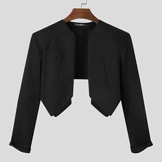 Fashion Mens Long Sleeve Crop Short Coat Jacket Party Club Tops Blazer Cardigan | eBay Solid Long Sleeve Blazer For Parties, Long Sleeve Solid Color Party Blazer, Solid Long Sleeve Party Blazer, Black Cropped Jacket For Party With Long Sleeves, Blazer Cardigan, Club Tops, Short Coat Jackets, Fashion Mens, Short Coat