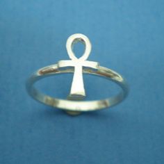 Egyptian Ankh Ring Sterling Silver Size 6 Ankh Ring, Egyptian Cross, Jacket Designs, Egyptian Ankh, Jewelry Girl, 925 Ring, Jewelry For Men, Cross Ring, African Jewelry