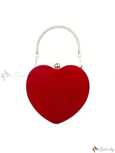 Bird in Bag - Exquisite Red Velvet Heart Clutch Perfect for Bride's Evening Party Heart Clutch, Velvet Heart, Mini Storage, Writing Numbers, Style Party, Red Style, Diy Supplies, Evening Clutch, Bird In Bag