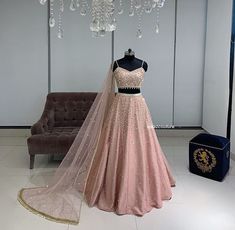 Lenhga Design Simple, Lehenga Simple Elegant, Simple Lehenga Designs Classy, Lehenga Simple, Partywear Lehenga, Brown Clothes, Wedding Outfits For Women, Indian Wedding Gowns, Simple Lehenga