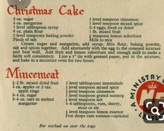 an old recipe for christmas cake with instructions