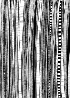 an abstract black and white striped pattern with vertical lines in the center, as well as horizontal stripes