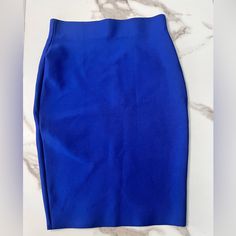 Beautiful True Blue In Color. Never Worn. No Flaws. Comfortable Waist Band. Bodycon Fit To Body. Follows Curves. Very Sexy Appearance Yet Professional For An Office To Happy Hour Look. Size Large But Can Fit A Medium Because It’s So Snatched Fitted Blue Mini Skirt For Office, Fitted Blue Mini Skirt For Work, Chic Fitted Blue Mini Skirt, Fitted Blue Mini Pencil Skirt, Blue Fitted Mini Pencil Skirt, Chic Fitted Blue Skirt, Blue Elastane Skirt For Spring, Blue High Waist Fitted Mini Skirt, Blue Fitted Mini Bottoms