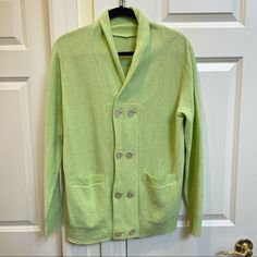 Vince Camuto Lime Green Double Button V-Neck Cardigan. Brand New With No Tags/Brand Label. Purchased From A Vince Camuto Sample Sale. Classic V-neck Outerwear With Buttons, Workwear Cardigan With Shawl Collar And Button Closure, Shawl Collar Cardigan With Button Closure For Work, Classic Button-up Sweater With Buttons, Workwear Sweater With Button Closure And Shawl Collar, Classic Button-up Cardigan With Buttons, Classic Sweater With Shawl Collar And Button Closure, Classic Shawl Collar Sweater With Button Closure, Classic V-neck Outerwear With Button Closure