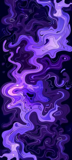 an abstract purple background with swirls and lines in the middle, on a black background